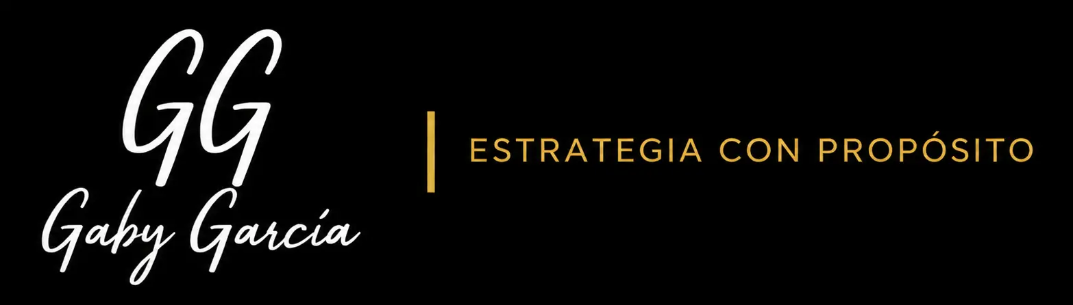 Logo oficial de Gaby García Estrategia, firma enfocada en posicionamiento estratégico, influencia ejecutiva y construcción de marca personal para líderes senior. Representa una propuesta de valor basada en claridad, posicionamiento y decisiones de alto impacto.